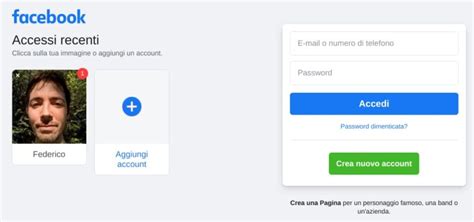 facebook accedi al tuo profilo.